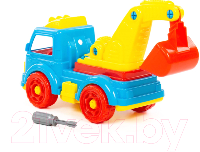 Конструктор Полесье Автомобиль-экскаватор / 84835