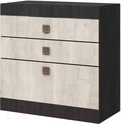 Комод Мебель-КМК Лондон 3Я 0467.11 (дуб кентерберри/сосна натуральная) - фото