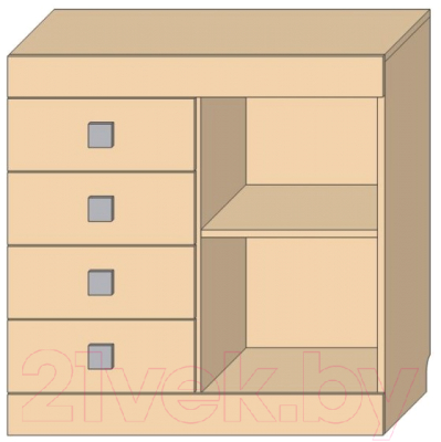 Тумба Мебель-КМК Лондон 1Д4Я 0467.13