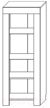Шкаф-пенал с витриной Мебель-КМК 1Д Лондон 0467.21 (дуб кентерберри/сосна натуральная)