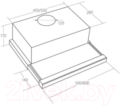 Вытяжка телескопическая Akpo Light Eco Glass 50 WK-7