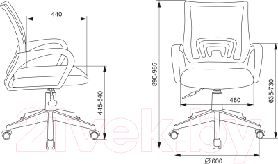 Кресло офисное Бюрократ CH-W695NLT (сетка/темно-серый, TW-04/TW-12N)