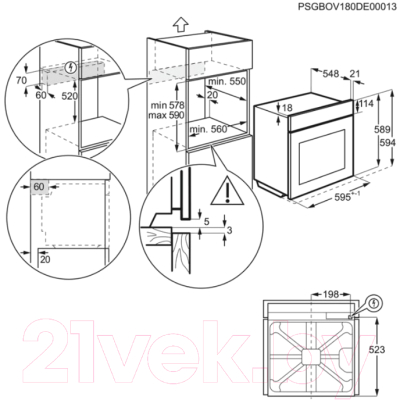 Комплект встраиваемой техники Electrolux OED3H50TW + GRE363MW