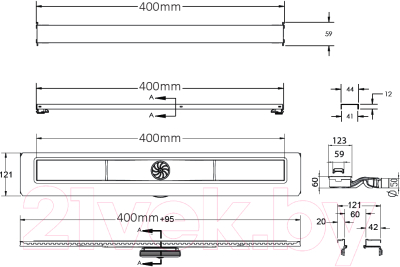 Трап для душа Berges С1 Norma 400 / 090135