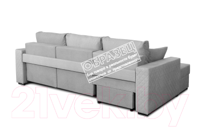 Диван угловой Мебельград Неаполь-2 Стандарт левый (альба темно-серый)