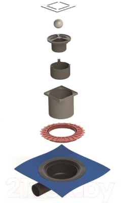 Трап для душа Berges Zentrum Norma 150x150 / 090363