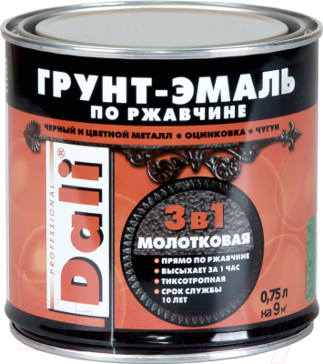 Эмаль DALI Молотковая по ржавчине 3 в 1 - фото