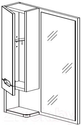 Шкаф с зеркалом для ванной СанитаМебель Сизаль 14.500 (левый)