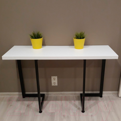 Обеденный стол Millwood Арлен 1 38/76x110x76 (белый/металл черный)