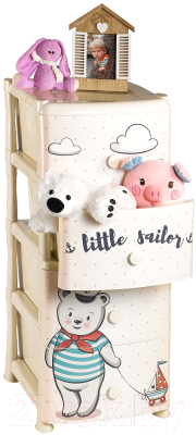 Комод пластиковый Violet Хэппи Кидс с ручками / 035245