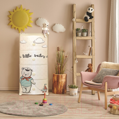 Комод пластиковый Violet Хэппи Кидс с ручками / 035245