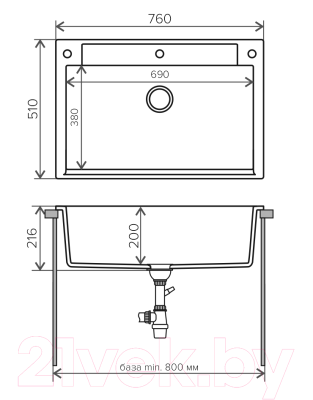 Мойка кухонная Polygran Argo-760
