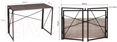 Письменный стол Brabix Loft Cd-002 / 641212