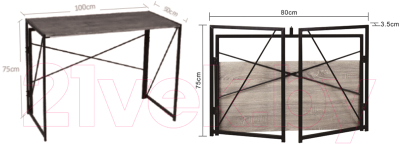 Письменный стол Brabix Loft Cd-002 / 641213