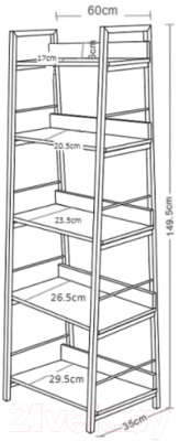 Стеллаж Brabix Loft Sh-003 60х35х150 / 641235