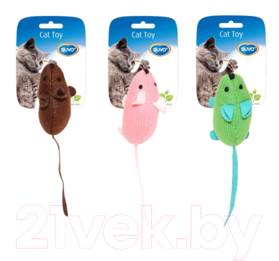 Игрушка для кошек Duvo Plus Вязанная мышка / 1717030/DV