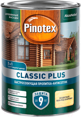 Антисептик для древесины Pinotex Classic Plus 3в1 CLR база - фото