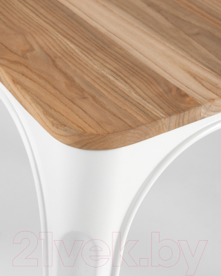 Стул Stool Group Tolix / YD-H440B-W LG-02 (белый глянцевый/светлое дерево)