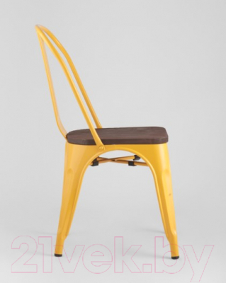 Стул Stool Group Tolix Wood / YD-H440B-W LG-06 (желтый глянцевый/темное дерево)