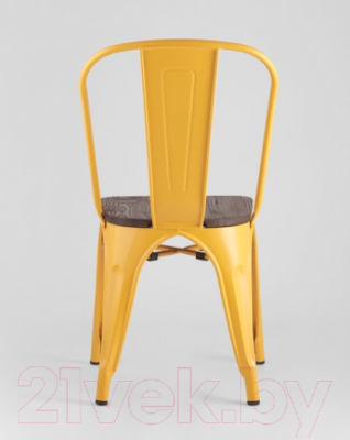 Стул Stool Group Tolix Wood / YD-H440B-W LG-06 (желтый глянцевый/темное дерево)
