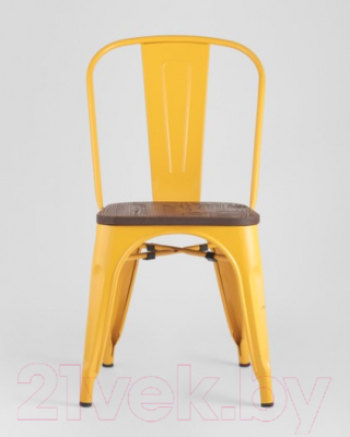 Стул Stool Group Tolix Wood / YD-H440B-W LG-06 (желтый глянцевый/темное дерево)