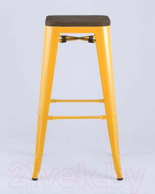 Табурет барный Stool Group Tolix Wood / YD-H765-W LG-06 (желтый глянцевый/темное дерево)