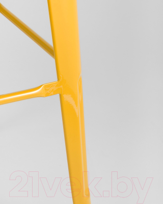 Табурет барный Stool Group Tolix Wood / YD-H765-W LG-06 (желтый глянцевый/темное дерево)