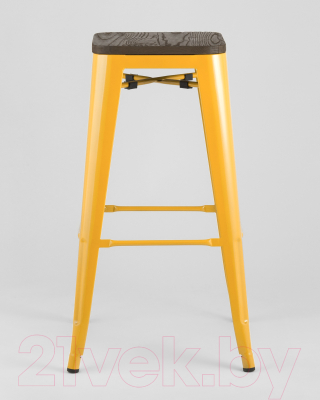 Табурет барный Stool Group Tolix Wood / YD-H765-W LG-06 (желтый глянцевый/темное дерево)