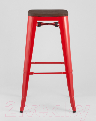 Табурет барный Stool Group Tolix Wood / YD-H765-W LG-03 (красный глянцевый/темное дерево)