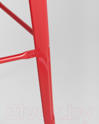 Табурет барный Stool Group Tolix Wood / YD-H765-W LG-03 (красный глянцевый/темное дерево)