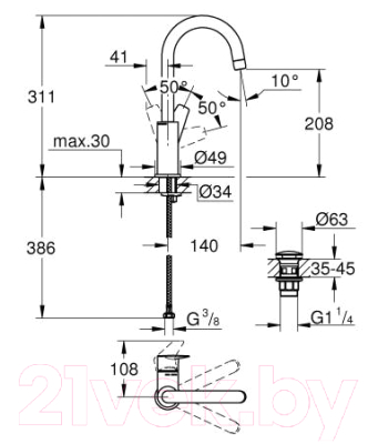 Смеситель GROHE BauEdge 23911001