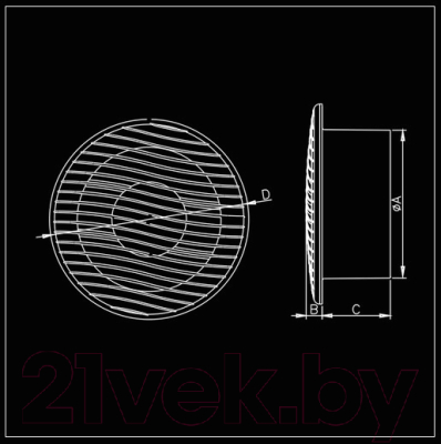 Вентилятор накладной Dospel D156 D120 NV 12 / 007-0439