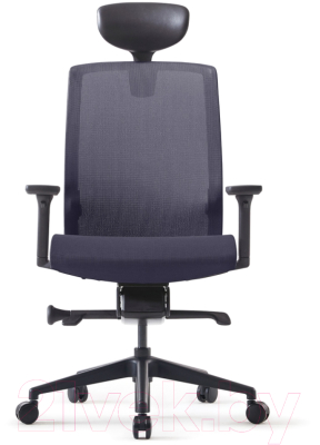 Кресло офисное Bestuhl J15 Black Pl с подголовником и подлокотником