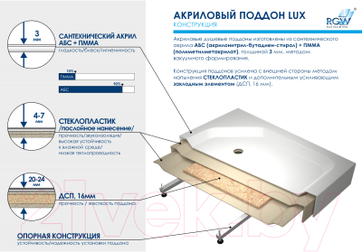 Душевой поддон RGW LUX/TN-TR / 16180599-41
