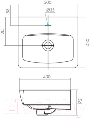 Тумба с умывальником Акватон Сильва 50 (1A2117K1SIW60)