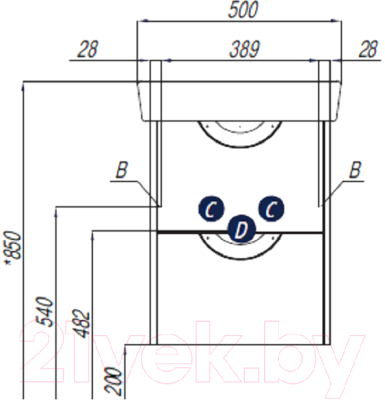 Тумба с умывальником Акватон Сильва 50 (1A2117K1SIW60)