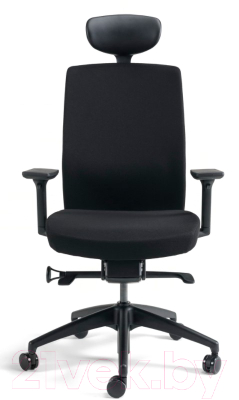 Кресло офисное Bestuhl J2 Black Pl с подголовником и подлокотником