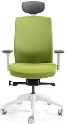 Кресло офисное Bestuhl J2 White Pl с подголовником и подлокотником