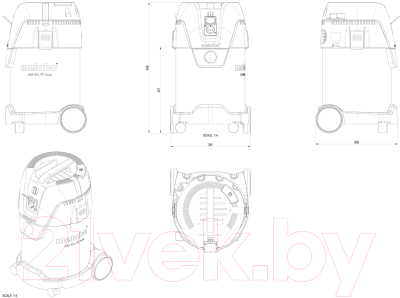 Профессиональный пылесос Metabo ASA 30 L PC Inox