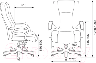 Кресло офисное Бюрократ Т-9925WALNUT/BLACK (черный/кожа крестовина дерево)