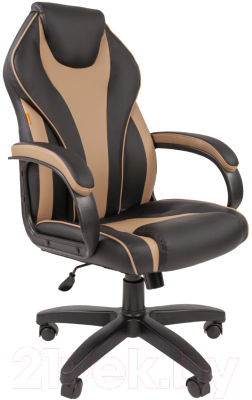 Кресло офисное Chairman 299 (экопремиум черный/бежевый) - фото