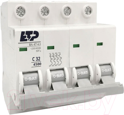 Выключатель автоматический ETP ВА 47-63 4P 32А (С) - фото