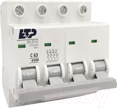 Выключатель автоматический ETP ВА 47-63 4P 63А (С) - фото