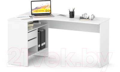 Компьютерный стол Сокол-Мебель СПМ-25 (левый, белый)
