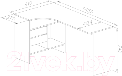 Компьютерный стол Сокол-Мебель СПМ-25 (левый, белый)