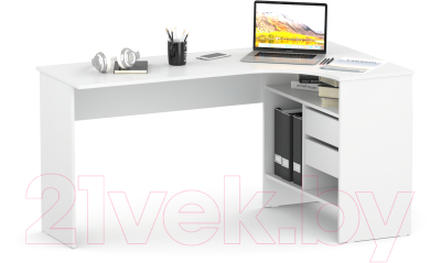 Компьютерный стол Сокол-Мебель СПМ-25 (правый, белый)