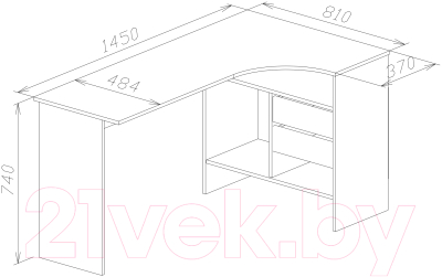 Компьютерный стол Сокол-Мебель СПМ-25 (правый, белый)