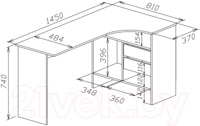 Компьютерный стол Сокол-Мебель СПМ-25 (правый, белый)