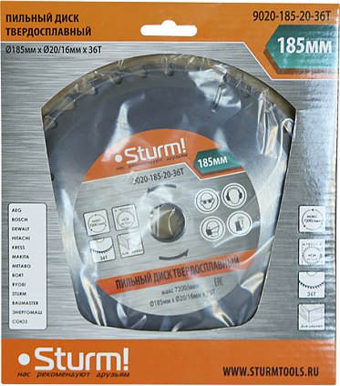 Пильный диск Sturm! 9020-185-20-36T