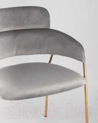 Стул Stool Group Полин / FDC6085 LIGHT GREY FUT-79 (вельвет светло-серый)